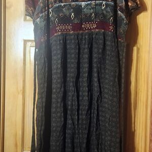 🔆Like New Another Thyme Ethnic Maxi Dress - Green and Burgundy Size 22/2XL